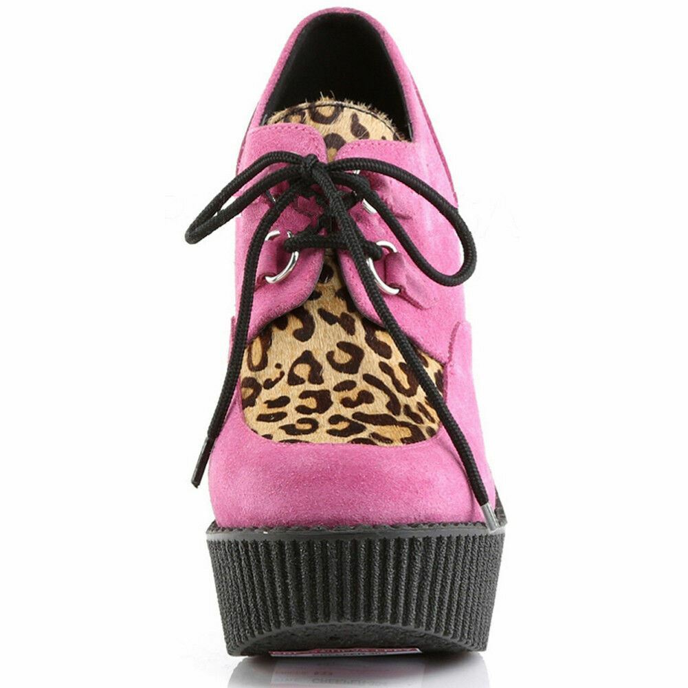 Women's Demonia Demonia Demonia CREEPER-304 Pink Wedge shoes Leopard Print f98df4 Women's Demonia Demonia Demonia CREEPER-304 Pink Wedge shoes Leopard Print f98df4