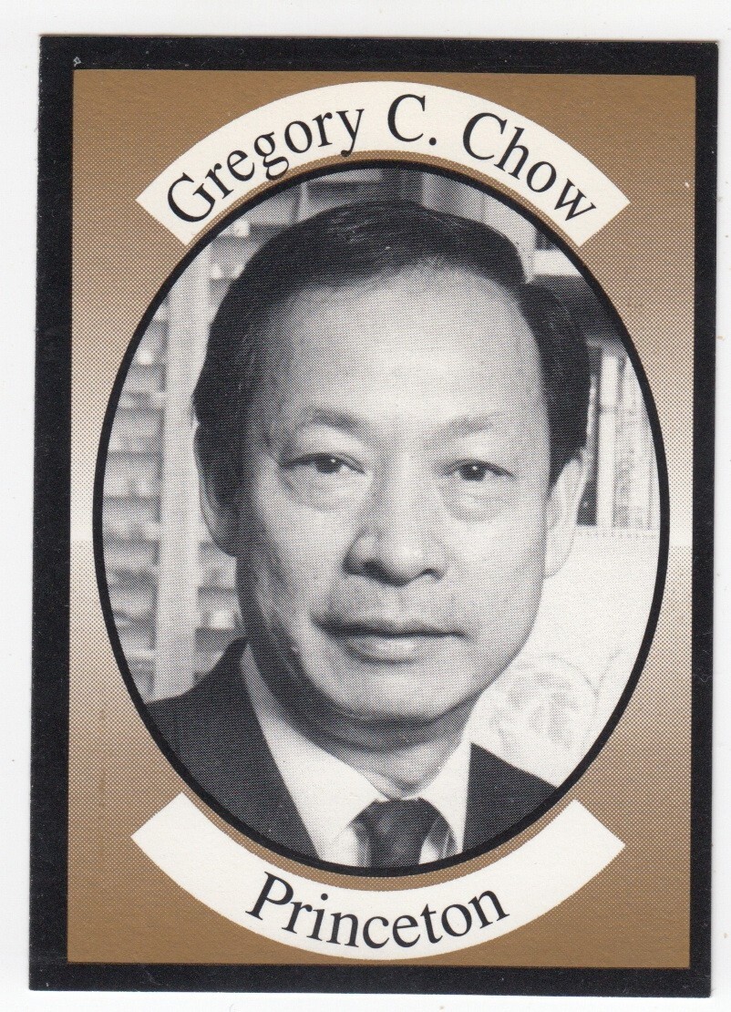 GREGORY CHOW Princeton 1993 Economics Trading Card Economist