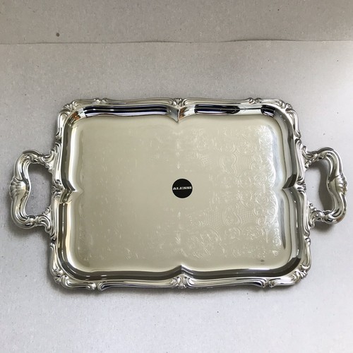 VTG ALESSI Rectangular Tray Handles #770 BAROCCO INOX 18/10 Decorated 35x28 cm - Picture 4 of 12