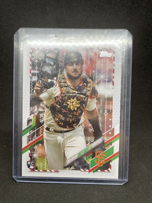 2021 Topps Holiday Super Rare ''428'' Joey Bart Christmas Bow # HW105 Sssp