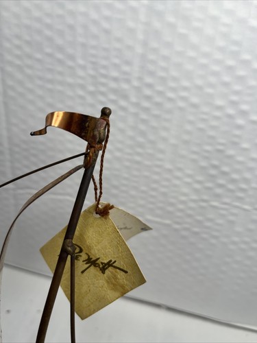 Vtg...De Mott... BRASS COPPER SAILBOAT/Catamaran SCULPTURE (on Quartz Signed) - Picture 2 of 7