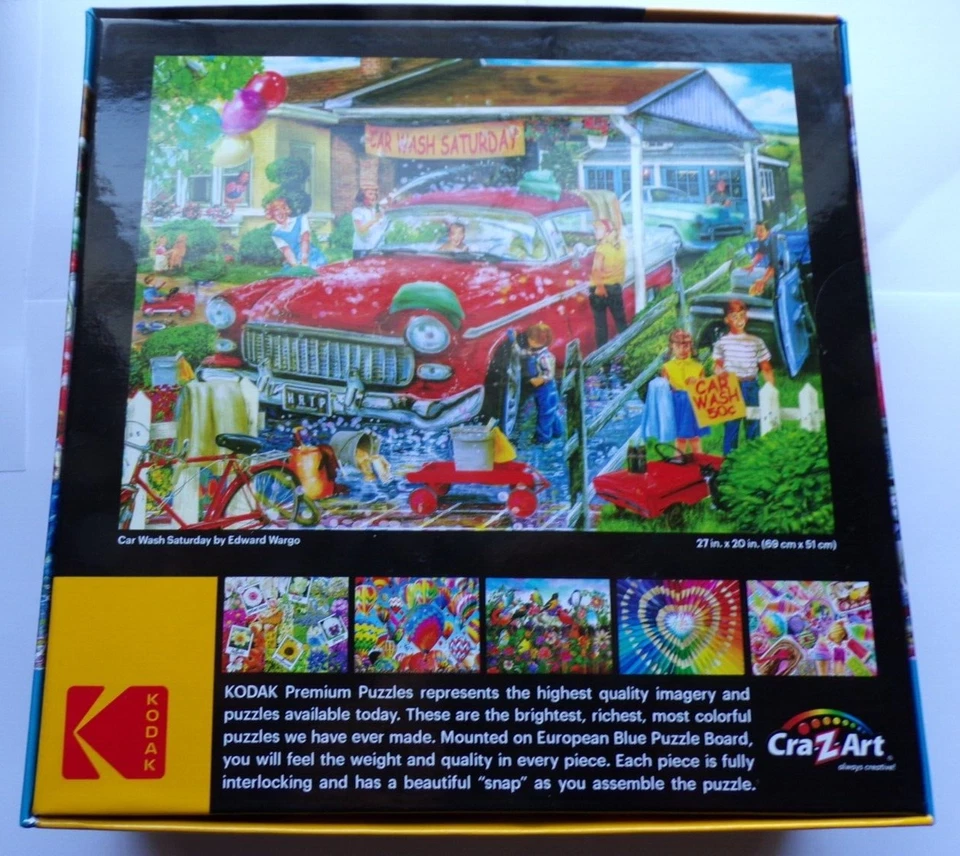 Rompecabezas Kodak Premium lavado de autos sábado 1000 piezas póster extra sellado Foto 3 de 3