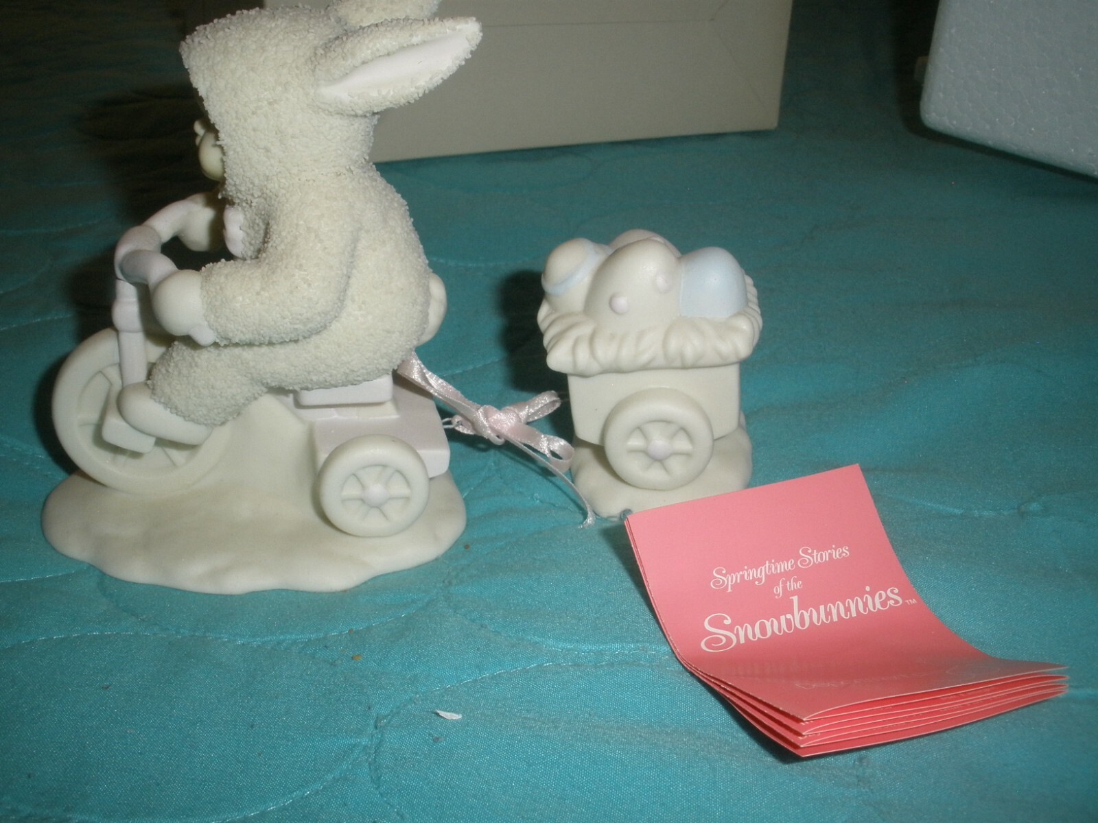 DEPT 56 SNOWBABIES FIGURINE BUNNY EXPRESS SPRING EASTER TRICYCLE EGGS RABBIT - Picture 4 of 11