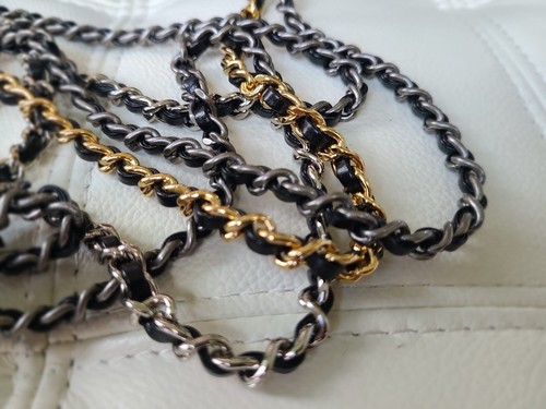 Chanel Small Gabrielle Hobo Bag Metallic Crumpled Copper Quilted Goatskin/Black - Picture 19 of 24