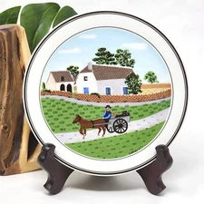 Villeroy & Boch Design Naif Tea Tile Trivet Horse and Buggy Countryside 6 1/2"