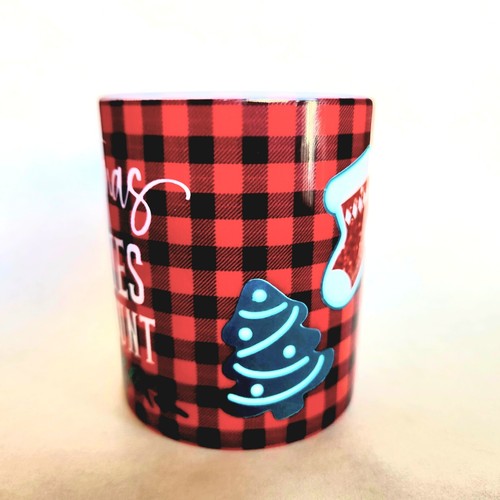 Taza de café de cerámica navideña artesanal bromas de café no cuentan Navidad - Imagen 5 de 7