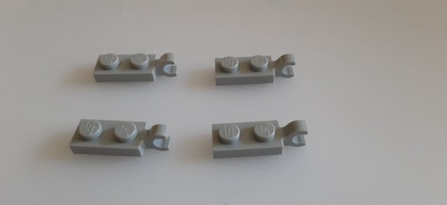 Lego Parts-Plate, Modified 1x1 With Clip On End-(#42923)-Light Bluish Gray-(4) - Picture 1 of 2