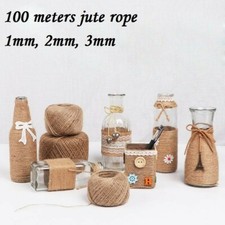 100 Meter Jute Seil Natürlich Hanf Zwirn Schnürsenkel Band Wohndeko Handarbeiten