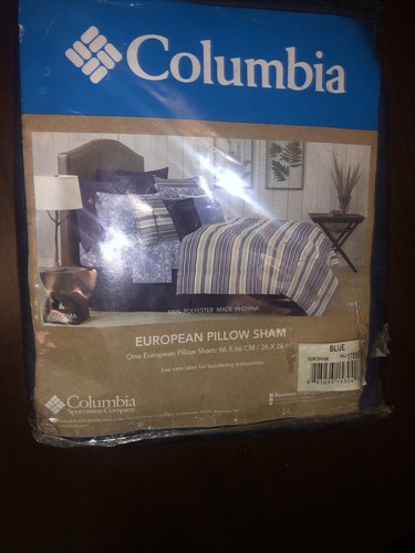 COLUMBIA SPORTSWEAR TACOMA BLUE BASKET WEAVE EURO EUROPEAN PILLOW SHAM NEW - Picture 2 of 5