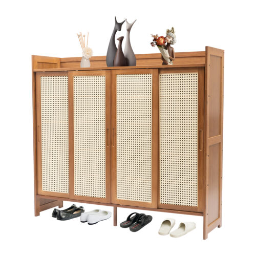 6 Layers Shoe Organizer Rack Bench Entryway Storage Shelf Bamboo Shoes Cabinet - Picture 6 of 19