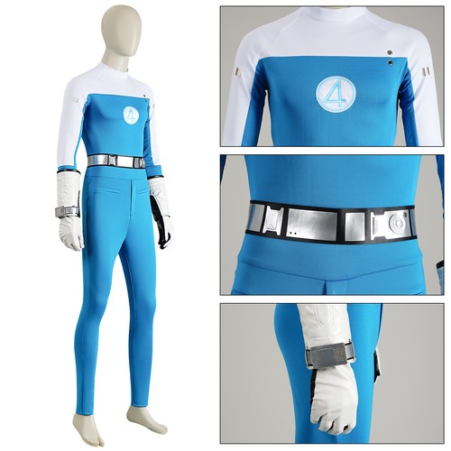 Cosplay Fantastic Four Human Torch Jonathan Jumpsuits Belt Gloves Superhero Suit - Picture 5 of 12