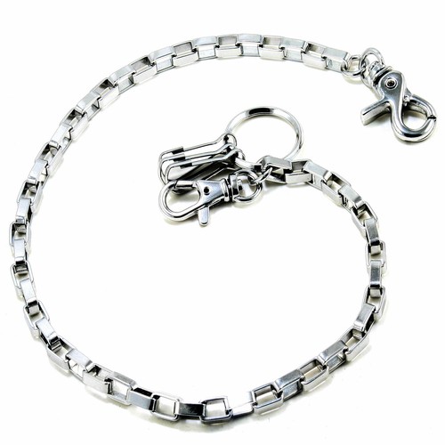 DK Basic Square Connect Biker Camion Key Jean Portafoglio (30") Argento CS21 - Foto 4 di 6