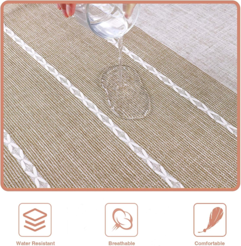 Table Cloth Tassel Cotton Linen Table Cover for Kitchen Dinning Wrinkle Free Tab - Picture 4 of 12