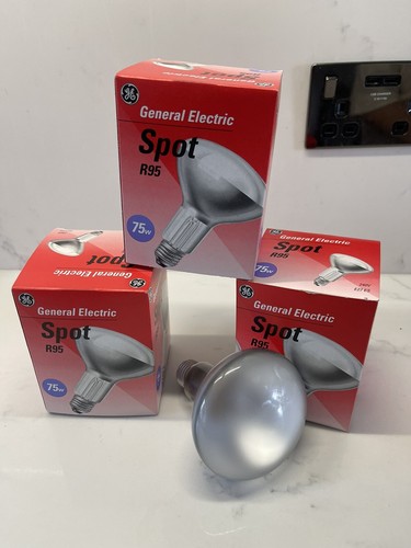 General Electric GE R95 75W Spotlight Reflector Bulb Light ES E27 PACK OF 3 - Picture 14 of 24