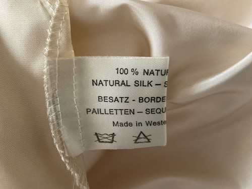 Romantisches Brautkleid v. Marc Kehnen Gr. 38 100% Seide champagner 87cm lang - Bild 9 von 10