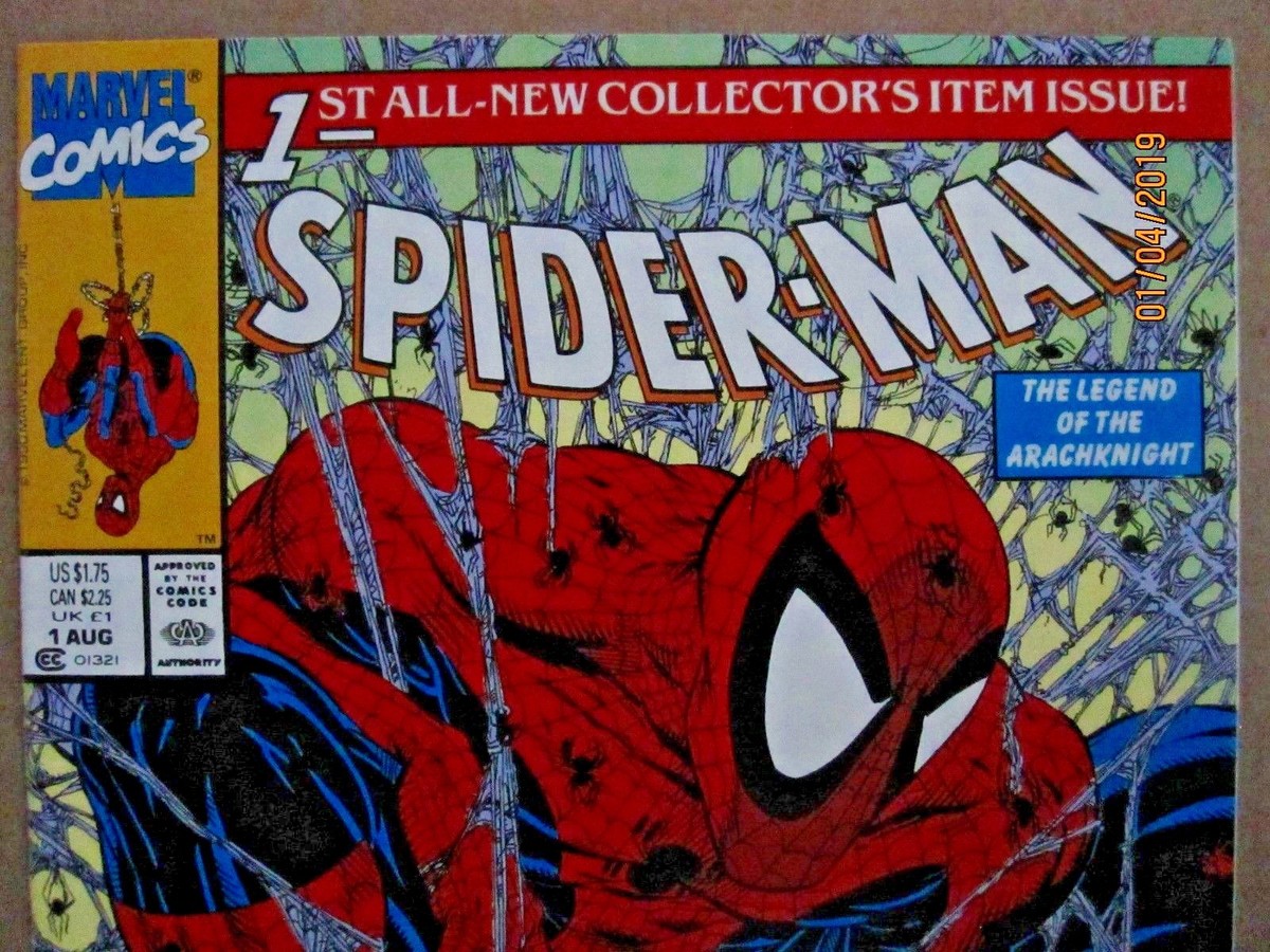 1990 MARVEL COMICS SPIDER-MAN #1 GREEN SPIDER-MAN LOGO MCFARLANE