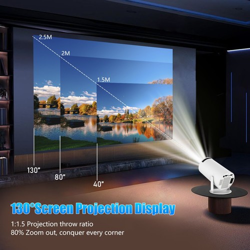 Mini Projector 4K 1080P Portable Movie Projector 150 ANSI Lumens BT5.0 & WiFi6 - Picture 4 of 10