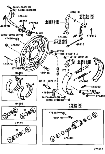 TOYOTA Genuine 4RUNNER T100 Pickup Brake Backing Plate Rear RH 47043-35150 New - Picture 2 of 8