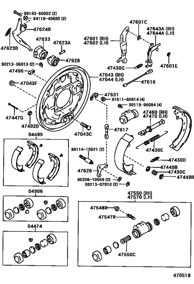 TOYOTA Genuine 4RUNNER T100 Pickup Brake Backing Plate Rear RH 47043-35150 New - Image 2 of 4