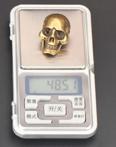 Estatuilla calavera de latón esqueleto miniatura estatua artesanía adorno decoración regalos - Imagen 7 de 9
