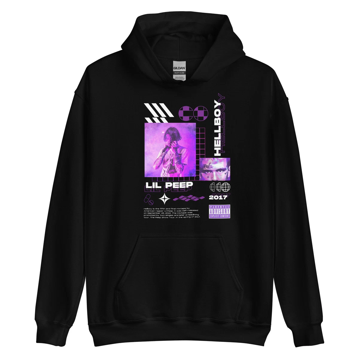 Purple lil peep hoodie clearance