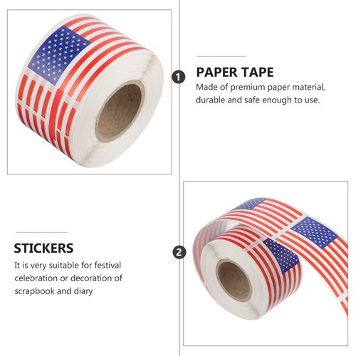 250pcs American Flag Labels Journaling Stickers Patriotic Usa Stickers - Afbeelding 4 van 12