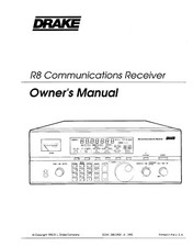 Drake R8 Communications Receiver Owners Instruction Manual