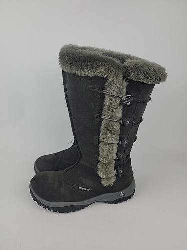 Baffin Boots Polar Proven Loki Women's Size 7 Suede Fur Tall Gray Waterproof - Picture 1 of 10