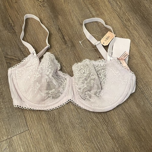 New DOBREVA 32DD Women's Sexy Lace Push Up Sheer Balconette Underwire Lavender - Picture 3 of 13