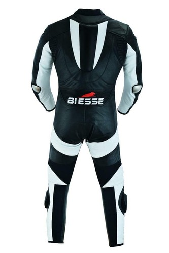 Motorrad Ganzleder Rennstreckenkombi mit Pfeilschutz weiß BIESSE - Bild 3 von 4