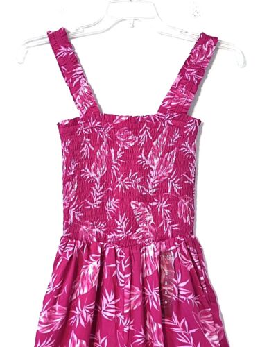 Jessica Simpson Sz S Pink Fuchsia Hawaiian Print Sleeveless Smocked Jumpsuit NWT - Picture 2 of 10