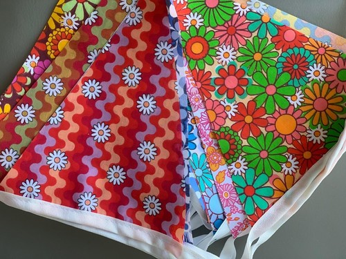 Handmade fabric bunting.VINTAGE FLORALS.RETRO FLORALS.WEDDINGS. - Picture 2 of 5