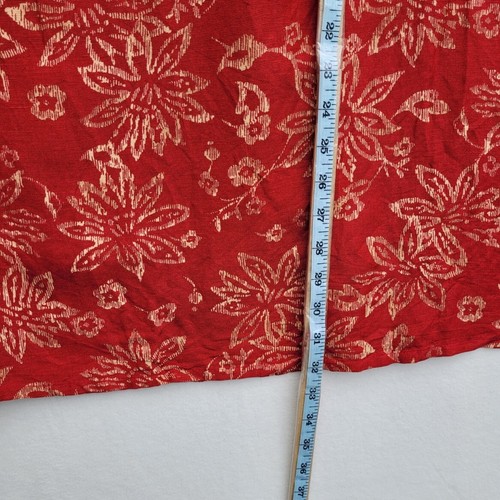 Emma James Midi A-Line Skirt Women Size 12 Red Floral Petite Damask - Picture 10 of 11