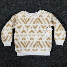 Jumping Beans Sweater Girls 24 Months Multicolor Faux Fur Sherpa Baby Pullover