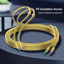 Pair silver plated Stereo RCA Cable HiFi Audio rca to rca Interconnect Cable