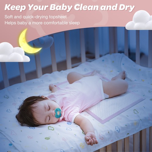 Baby Nursing PadDisposable Changing Pads 100 Disposable Baby Underpads 13 x 18in - Picture 6 of 7