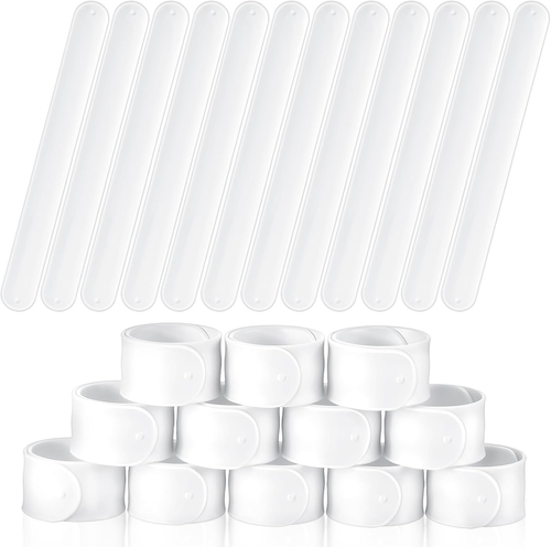 12 Pcs Blank Silicone Slap Bracelets for Craft Projects and Party Favors