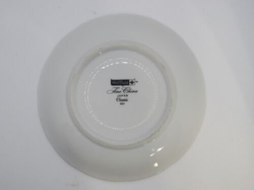 (4) Sheffield Classic 501 Saucer Pink Roses on Rim Green Leaves - Picture 5 of 5