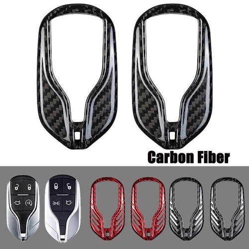 Funda protectora para llavero de coche de fibra de carbono para Maserati Levante Quattroporte Ghibli - Imagen 2 de 7