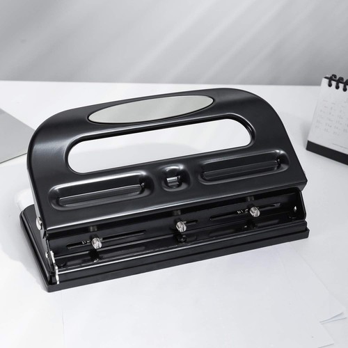 Amazon Basics 3 Hole Punch, Semi-Adjustable, 30 Sheet Capacity, Black - Picture 7 of 7
