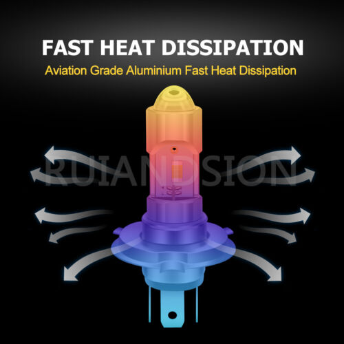 H4 LED Bulb Car Headlight P43T Daytime Running Light Hi Lo Beam 6V White 6000K - Picture 4 of 11