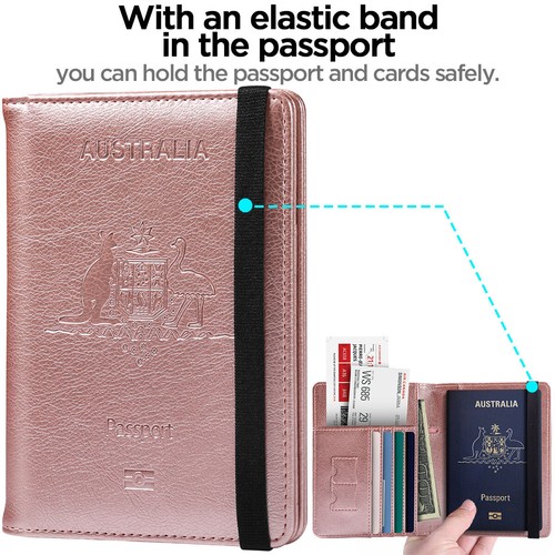 Travel Passport Case Leather ID Card Wallet Holder RFID Blocking Anti Scan Cover - Picture 3 of 29