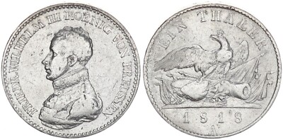 Brandenburg Preußen Taler 1818 A König Friedrich Wilhelm III. ss   99732