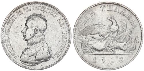 Taler Di Brandeburgo Prussia 1818 A Re Federico Guglielmo III. SS 99732
