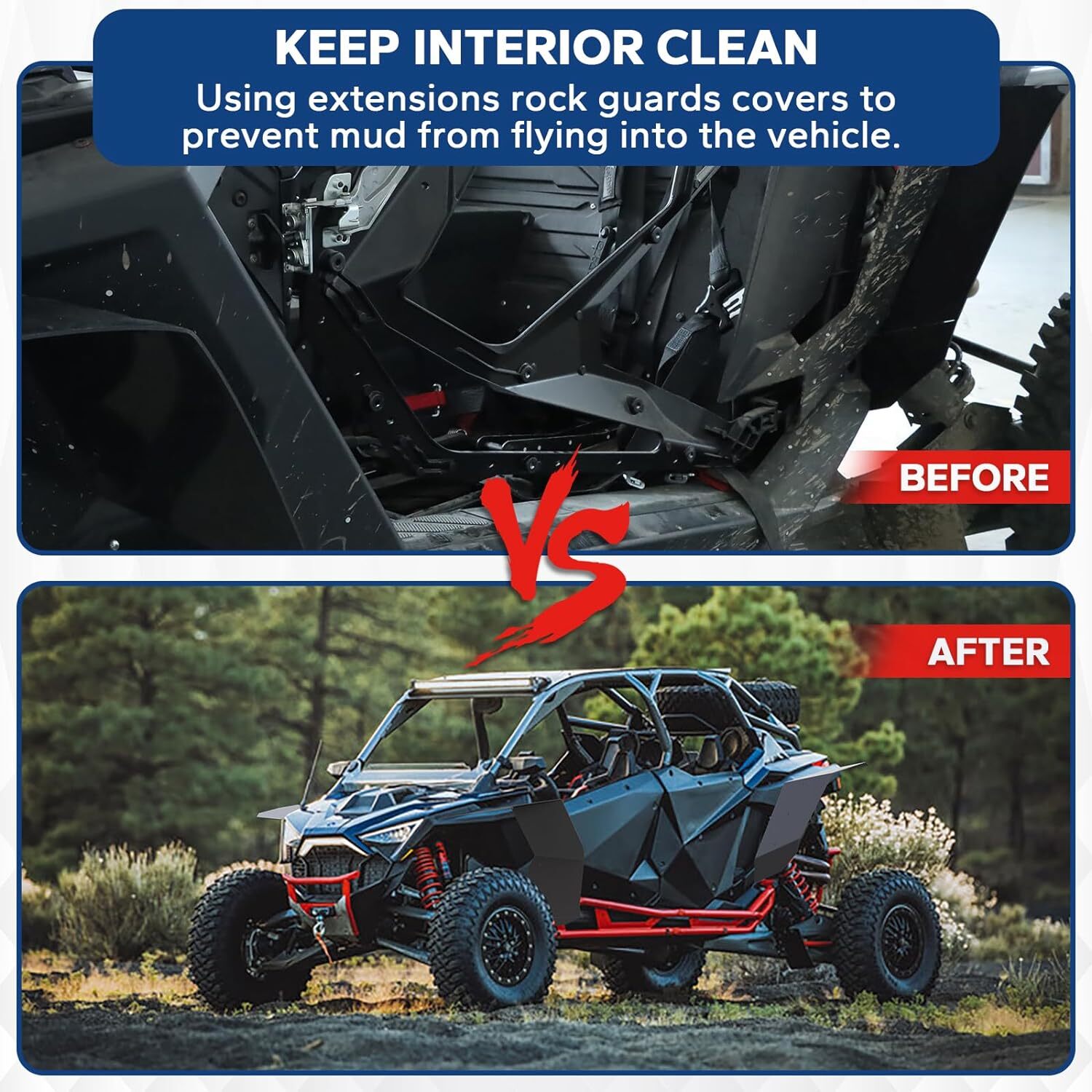 2 Seat Aluminum Lower Door Set For 2020-2024 Polaris RZR PRO R XP # 2884659-458