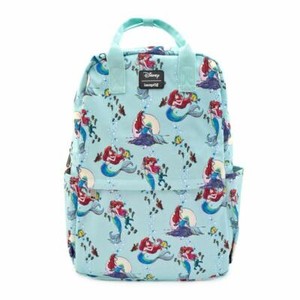 $ LOUNGEFLY School Bag DISNEY Backpack LITTLE MERMAID ARIEL FLOUNDER Pink Green
