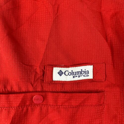 Columbia PFG Alabama Crimson Tide Button Down Shirt Men's Medium Red Vented - Picture 3 of 10