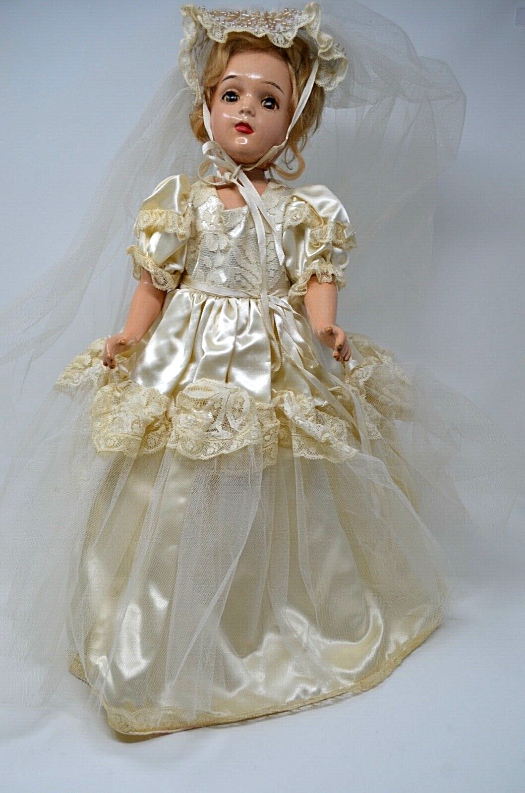 1930s Arranbee (R&B) DEBU'TEEN 17 Composition Cloth Victorian SATIN BRIDE Doll 1930s Arranbee (R&B) DEBU'TEEN 17 Composition Cloth Victorian SATIN BRIDE Doll