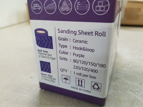 FASTPLUS Abrasive Sheet Roll Purple Ceramic Automotive Sandpaper Roll 70mm x 12m - Picture 3 of 6
