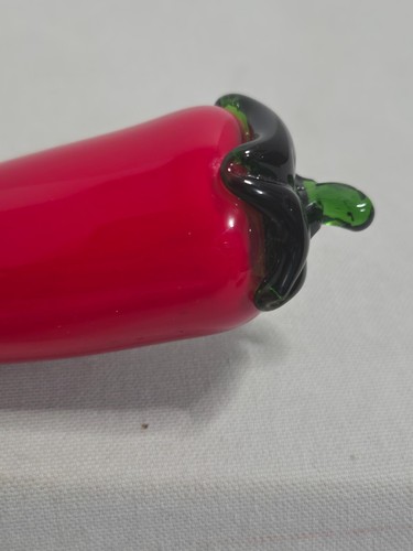 Cesta de frutas pimienta caliente de vidrio soplado a mano arte vegetal estilo Murano HPR de colección - Imagen 5 de 14